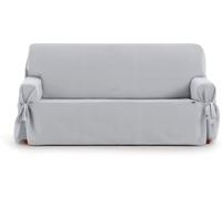 Eysa Funda de sofá 3 plazas con lazos gris claro 180 - 230 cm
