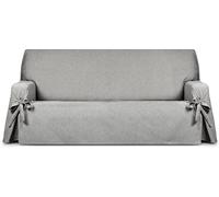 Eysa Funda de sofá hidrófugo 3 plazas con lazos gris 170-230 cm