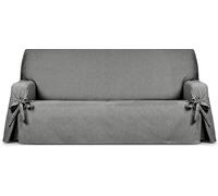 Eysa Funda de sofá hidrófugo 3 plazas con lazos gris oscuro 170-230 cm