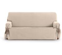 Eysa Funda de sofá tres plazas con lazos crudo 180 - 230 cm