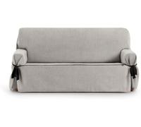 Eysa Funda de sofá tres plazas con lazos gris claro 180 - 230 cm