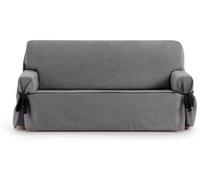 Eysa Funda de sofá tres plazas con lazos gris oscuro 180 - 230 cm
