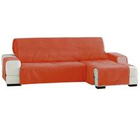 Eysa Fundas de Sofa Prácticas, Chaise Longue 240 cm, Derecha Vista Frontal, Tela, Naranja, Tres Plazas