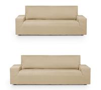 Eysa Luz Funda de sofá elástica Pack Duo 3 + 2 plazas Color Beige