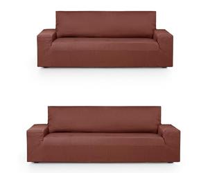 Eysa Luz Funda de sofá elástica Pack Duo 3 + 2 plazas Color Caldera