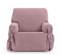 Eysa Valkiria Funda de sillón 1 Plaza con Lazos, para sillones de 80 cm-120 cm Respaldo orientativamente (Unos 55 cm - 60 cm de sentada del sillón), Rosa.