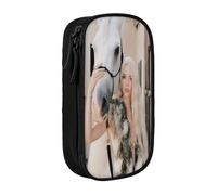 EYTFYZGL Anya Taylor-Joy - Estuche multifuncional para lápices, 2 compartimentos con cremallera y 8 ranuras (ideal para uso diario), multicolor, Estilo europeo y americano, retro, moderno