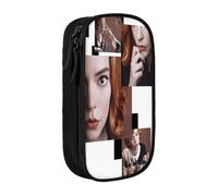 EYTFYZGL Anya Taylor-Joy - Estuche para artistas y escritores, 5 ranuras para bolígrafos + 3 bolsillos de malla, tela Oxford fácil de limpiar, multicolor, Estilo europeo y americano, retro, moderno