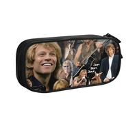 EYTFYZGL Jon Bon Jovi - Estuche con cierre de cremallera suave, poliéster antiarañazos para escuela, oficina, viajes de camping, multicolor, Estilo europeo y americano, retro, moderno