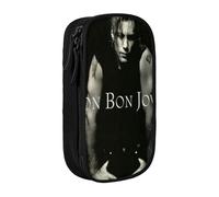 EYTFYZGL Jon Bon Jovi - Estuche para escritores y periodistas, 5 trabillas para bolígrafo + funda para bloc de notas (poliéster duradero), multicolor, Estilo europeo y americano, retro, moderno