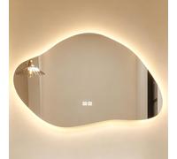 EYTVYUWPT Espejo Baño LED 3 Temperaturas de Luz Antivaho Sin Marco Forma Irregular(70x110cm/27.6x43.3in)