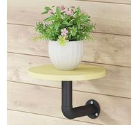 EYTVYUWPT Estante De Pared Redondo Moderno - Estantes De Pared De Hierro Que Ahorran Espacio For Plantas Y Decoración, 20x10cm, Organizador De Almacenamiento Multicolor(White Maple Black Shelf)