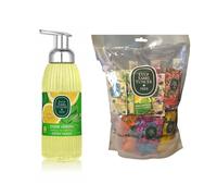 EYÜP SABRİ TUNCER Çeşme - Jabón Espumoso de Aceite de Oliva con Aroma a Limón (500 ml) y 150 Toallitas Refrescantes (5 x 10 cm), Vegano y Dermatológicamente Probado, Set de Cuidado de Manos Premium