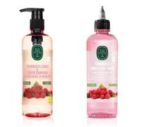 EYÜP SABRİ TUNCER Champú y tónico para el cabello con vinagre de frambuesa, 2 x 500 ml, set de cuidado con vinagre de frambuesa, fortalece y revitaliza el cabello, vegano, sin parabenos, sin gluten