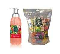 EYÜP SABRİ TUNCER Jabón Espumoso de Aceite de Oliva Amber 500 ml + Toallitas Refrescantes 150 Unidades 5 x 10 cm, Vegano, Dermatológicamente Probado