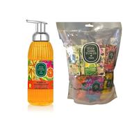 EYÜP SABRİ TUNCER Jabón Espumoso de Aceite de Oliva Bodrum Mandarina 500 ml + Toallitas Refrescantes 150 Unidades 5 x 10 cm, Vegano y Dermatológicamente Probado, Limpieza Suave