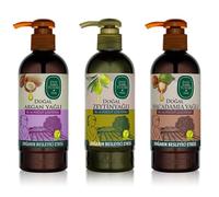 EYÜP SABRİ TUNCER Juego de 3 lociones para manos y cuerpo, argán, aceitunas, macadamia, 3 × 250 ml, hidratante natural