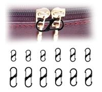 EYVRPAU 12 Piezas Mosquetón S Metálico Doble Gancho en Forma de 8 Acero Inoxidable Llavero Mosquetón para Camping Hogar Senderismo (50mm/40mm/31mm) (Negro)