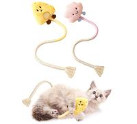 EYVRPAU 2 Piezas Juguete de Catnip para Gatos, Juguete de Peluche Ratón, Set de Ratones, Juguete Interactivo para Gatitos