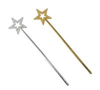 EYVRPAU 2 unidades Varita de Princesa, Varitas Mágicas de Ángel Dorado, Estrella Brillante, Varita de Niña con Flores y Purpurina, Suministros de Fiesta de Hadas para Niñas, Varita Mágica y Hadas