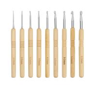 EYVRPAU Set de 9 Ganchillos de Crochet Kit de Inicio para Principiantes Mango de Madera Ergonómico para Manos Artríticas Agujas Extra Ligeras para Tejer 2.0mm 2.5mm 3mm 3.5mm 4mm 4.5mm 5mm 5.5mm 6.0mm