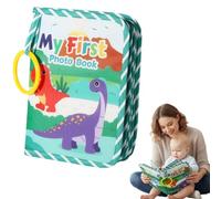 EYWILYWI Álbum de fotos de bebé suave con bonitos patrones de animales, primer libro de fotos unisex para recién nacidos, libro de recuerdos de tela para bebés (verde)