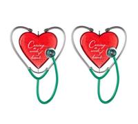 eyYvxmep 2 piezas decoración colgante corazón, cuidado del estetoscopio corazón, decoración estetoscopio corazón amor colgante de Navidad, regalo fácil de instalar fácil de usar