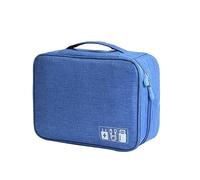 eyYvxmep - Bolsa de almacenamiento de cable portátil, bolsa de almacenamiento de línea de datos USB impermeable para viajes, organizador electrónico, color azul