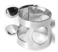 eyYvxmep - Fijación de ligadura de saxofón alto doble tornillo de latón para boquilla de saxofón, plata fácil de usar