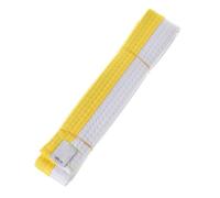 EYZJQSTUV Cinturón de Karate para Artes Marciales, Taekwondo Karate Judo Cinturón de Artes Marciales Doble Envoltura Multicolor 1,8 m/2, m(White Yellow 180cm)