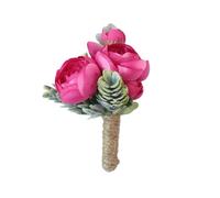 EYZJQSTUV Corsage de Boda, Boutonniere de Seda Artificial del Ramillete la muñeca Brote Rose Multicolor for Casarse(Corsage-b)