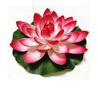 EYZJQSTUV Flores flotantes para estanques, Lirio de Agua Loto Flotante Artificial, decoración Boda, jardín, Estanque Multicolor, 10-60cm(60cm Red)