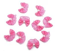 EYZJQSTUV Mini Lazos de Cinta, 10 Uds. Lazos de Cinta grogrén Encaje 4,5x4cm, artesanías Multicolores for decoración Prendas Vestir(Pink)
