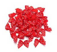 EYZJQSTUV Mini Lazos de Cinta, 30/60 Uds 2,5x2,5 cm Lazos de Cinta Raso Lunares Multicolor for Manualidades DIY(Red,60pcs)
