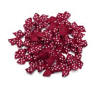 EYZJQSTUV Mini Lazos de Cinta, 30/60 Uds 2,5x2,5 cm Lazos de Cinta Raso Lunares Multicolor for Manualidades DIY(Wine Red,60pcs)