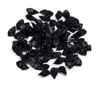 EYZJQSTUV Mini Lazos de Cinta, El satén del poliéster arquea Las PC multicoloras los 2.5x2cm 100-200 for Artes y Decoraciones(Black,100Pcs)