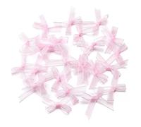 EYZJQSTUV Mini Lazos de Cinta, Flores de Lazo Gasa Multicolor, 3x35 mm, Paquete 50/100/200 Piezas for Manualidades DIY(Light Pink,100Pcs)
