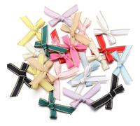 EYZJQSTUV Mini Lazos de Cinta, Lazos de Cinta Raso Borde Dorado 4x5cm Multicolor 30-150 Uds for Manualidades DIY decoración Fiesta Regalo(Random,60pcs)