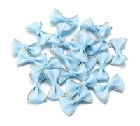 EYZJQSTUV Mini Lazos de Cinta, Lazos De Cinta Satén Apliques Flores Multicolor 38x23 Mm Paquete 30/60 Piezas(Light Blue,38x23mm 30pcs)