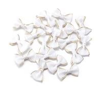 EYZJQSTUV Mini Lazos de Cinta, Lazos De Cinta Satén Apliques Flores Multicolor 38x23 Mm Paquete 30/60 Piezas(White,38x23mm 60pcs)