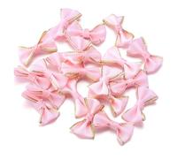 EYZJQSTUV Mini Lazos de Cinta, Lazos De Cinta Satén Apliques Flores Multicolor 38x23 Mm Paquete 30/60 Piezas(Light Pink,38x23mm 30pcs)