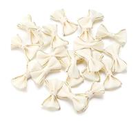 EYZJQSTUV Mini Lazos de Cinta, Lazos De Cinta Satén Apliques Flores Multicolor 38x23 Mm Paquete 30/60 Piezas(Beige,38x23mm 60pcs)
