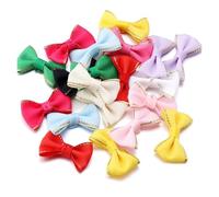 EYZJQSTUV Mini Lazos de Cinta, Lazos De Cinta Satén Apliques Flores Multicolor 38x23 Mm Paquete 30/60 Piezas(Random,38x23mm 30pcs)