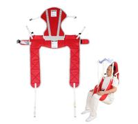 EZ Assistive Eslinga de elevación para pacientes con soporte para la cabeza, eslinga de elevación Hoyer para el baño, elevador en U (rojo, grande con soporte para la cabeza)