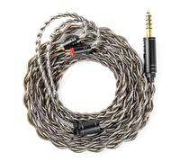 EZ EAR KBEAR DarkJade - Cable intraural IEM con enchufe plateado para KZ ZS10PRO/ZS12 PRO X/EDX PRO/ZSN PRO X/CASTOR/AS16 PRO/AS24/ZAR/ZAS/ZAX, CCA CRA/C10 (4,4 mm, sin micrófono, gris, 2 pines)