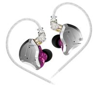 EZ EAR KINBOOFI KZ ZS10 Pro Auriculares Intrauditivos, IEM HiFi Auriculares con 5 Controladores 4BA 1DD con Cable Desmontable de 0,75 mm, 2 Pines para Cantante músico Baterista (Púrpura, sin Mic)