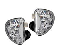 EZ EAR KZ AS24 Auriculares internos con Cable, 12 Unidades BA en Cada Lado, Auriculares con Cable KZ Monitor, actualización IEM para músicos, Graves Profundos, adecuados (Plateado, sin micrófono)