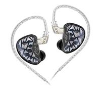 EZ EAR KZ AS24 Pro in Ear Monitor HiFi IEM, Auriculares in Ear 8BA con Sonido de Alta precisión, Cubierta de impresión 3D con Cable Plateado de 0,75mm y 2 Pines de músicos y Cantantes (sin micrófono)