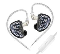 EZ EAR KZ AS24 Pro in Ear Monitor HiFi IEM, Auriculares in Ear 8BA con Sonido de Alta precisión, Cubierta de impresión 3D con Cable Plateado de 0,75mm y 2 Pines de músicos y Cantantes (con micrófono)
