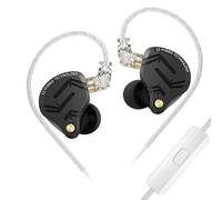 EZ EAR KZ ZS12 Pro X - Auriculares intraurales IEM, 1DD+5BA híbridos con Cable, Auriculares KZ, los Mejores Auriculares intraurales con Cable de 2 Pines para audiófilos (Negro Oscuro, con micrófono)